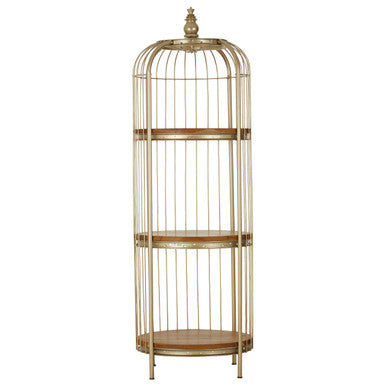 3 Tier Champagne Gold Birdcage Shelf Unit | Mantis