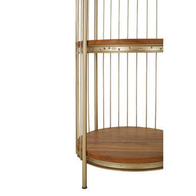 3 Tier Champagne Gold Birdcage Shelf Unit | Mantis