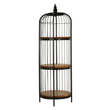 Mantis Black Finish Small 3 Tier Bird Cage Shelf Unit