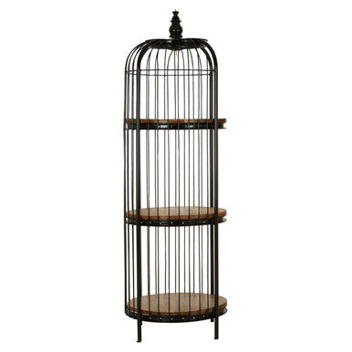 Mantis Black Finish Small 3 Tier Bird Cage Shelf Unit