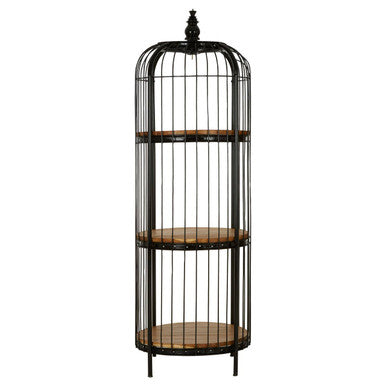 Mantis Black Finish Small 3 Tier Bird Cage Shelf Unit