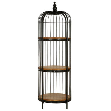 Mantis Black Finish Small 3 Tier Bird Cage Shelf Unit