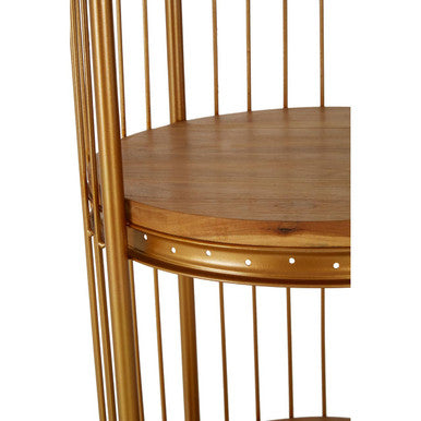 Small 3 Tier Gold Finish Birdcage Shelf Unit | Mantis