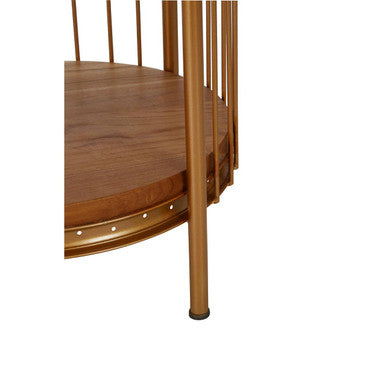 Small 3 Tier Gold Finish Birdcage Shelf Unit | Mantis