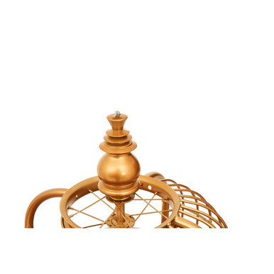 Long Gold Finish Birdcage Shelf Unit | Mantis
