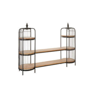Long Black Finish Birdcage Shelf Unit | Mantis