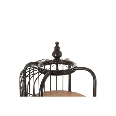 Long Black Finish Birdcage Shelf Unit | Mantis