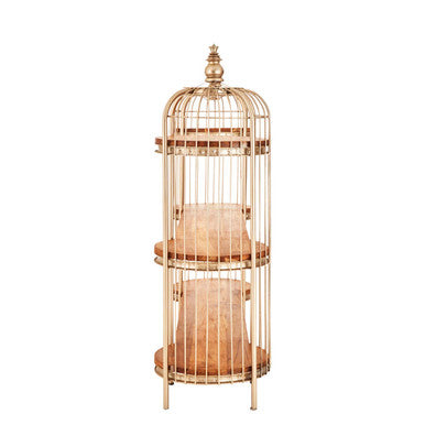 Champagne Gold Finish Birdcage Shelf Unit | Mantis