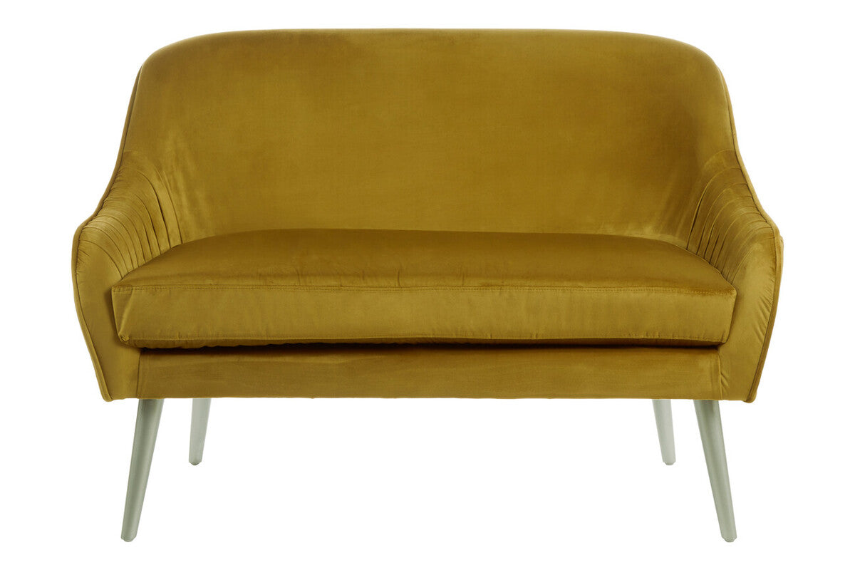 Louxor Mustard Velvet 2 Seater Sofa