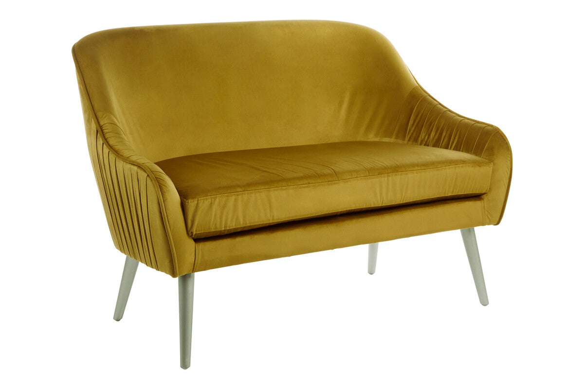 Louxor Mustard Velvet 2 Seater Sofa