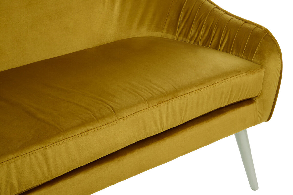 Louxor Mustard Velvet 2 Seater Sofa