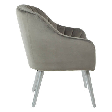 Louxor Grey Velvet Channel Tufted Chair