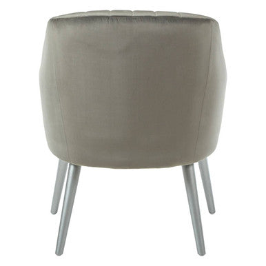 Louxor Grey Velvet Channel Tufted Chair