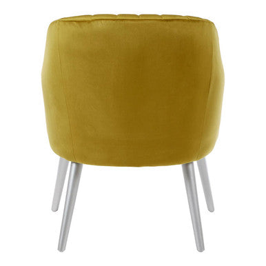 Louxor Mustard Velvet Channel Tufted Chair