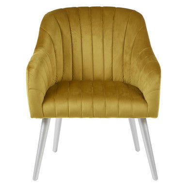 Louxor Mustard Velvet Channel Tufted Chair