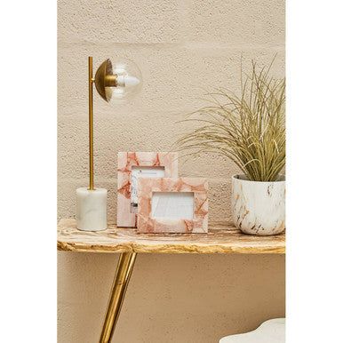 Relic Natural Petrified Wood and Brass Finish Console Table