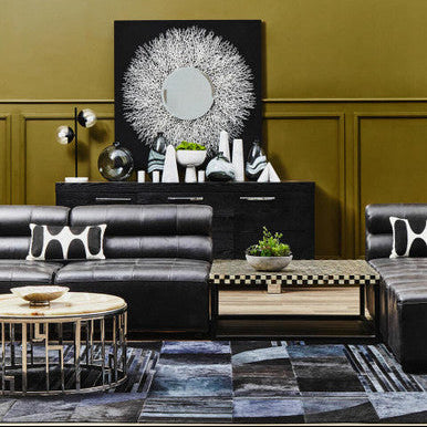 Relic Natural Onyx Stone nd Silver Finish Round Coffee Table
