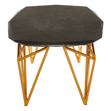 Relic Black Marble and Gold Finish Coffee Table
