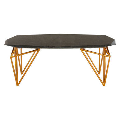 Relic Black Marble and Gold Finish Coffee Table