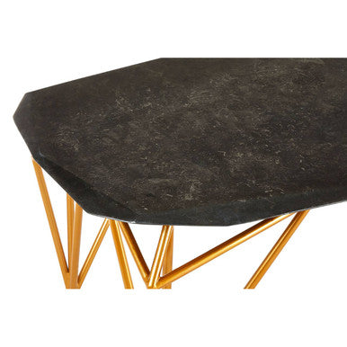Relic Black Marble and Gold Finish Coffee Table