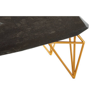 Relic Black Marble and Gold Finish Coffee Table