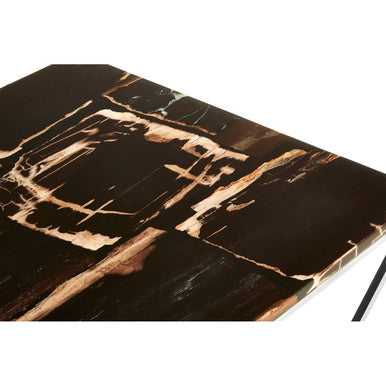 Relic Dark Petrified Wood and Silver Finish Coffee Table