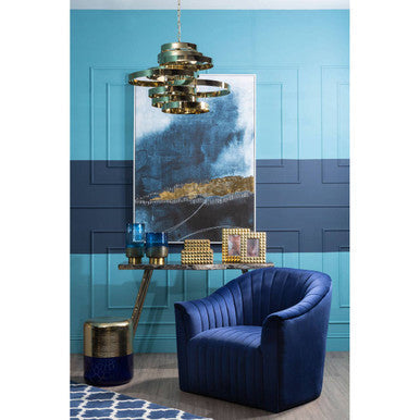 Relic Agate Stone and Brass Finish Console Table