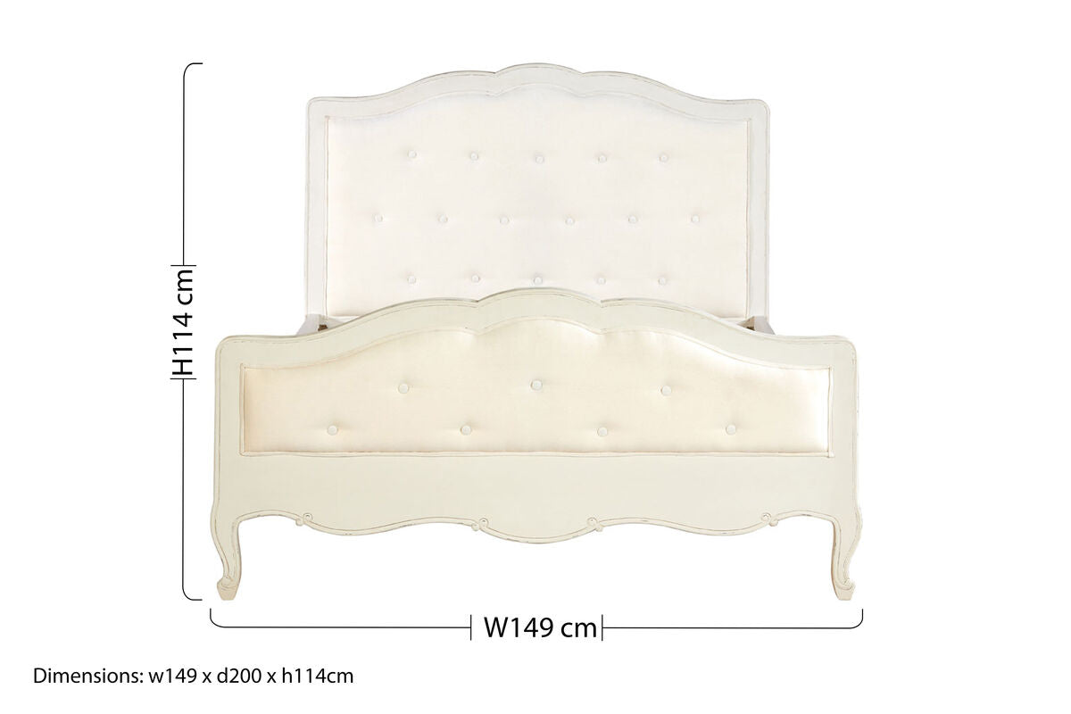Loire White French Provincial Style Double Bed