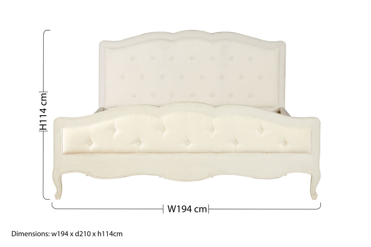 Loire White French Provincial Style Super King Size Bed