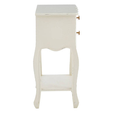 Loire White Wooden 2 Drawer Bedside Table