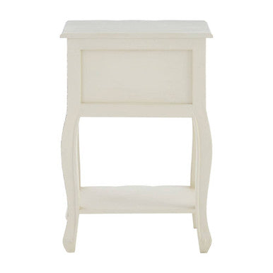 Loire White Wooden 2 Drawer Bedside Table