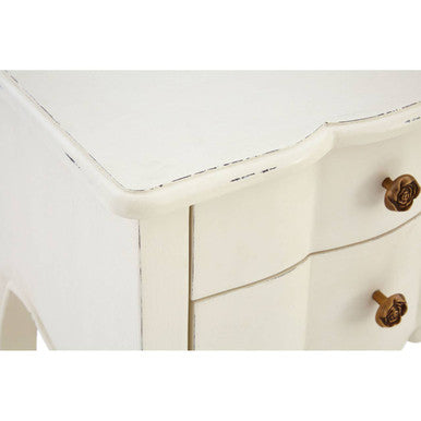 Loire White Wooden 2 Drawer Bedside Table