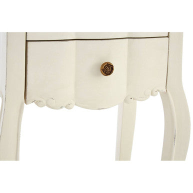Loire White Wooden 2 Drawer Bedside Table