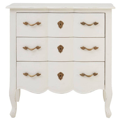Loire White Wooden 3 Drawer Chest
