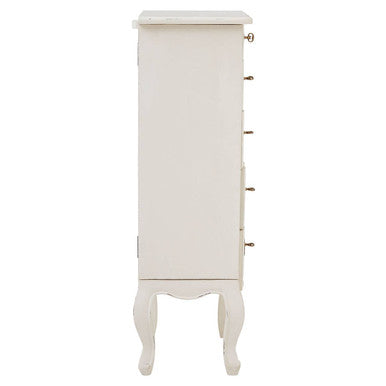 Loire White Wooden Small 5 Drawer Chest