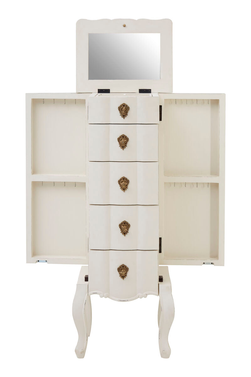 Loire White Wooden Small 5 Drawer Chest