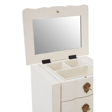 Loire White Wooden Small 5 Drawer Chest