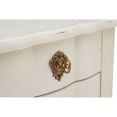 Loire White Wooden Small 5 Drawer Chest