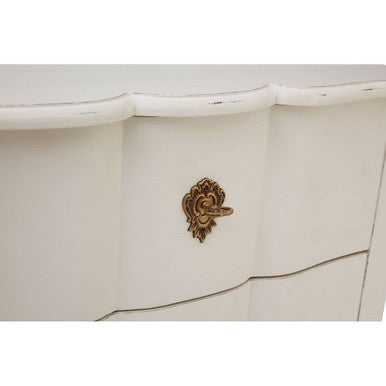 Loire White Wooden Large 5 Drawer Chest
