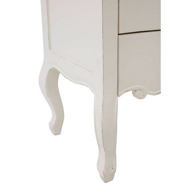 Loire White Wooden Large 5 Drawer Chest