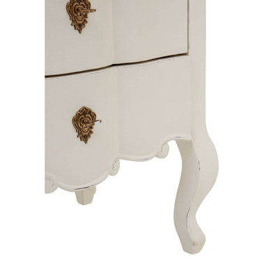 Loire White Wooden Large 5 Drawer Chest