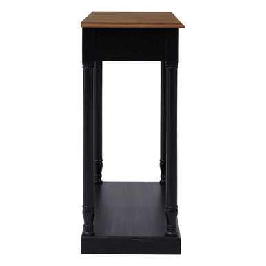 Loire Black and Natural Wood Top 1 Drawer Console Table