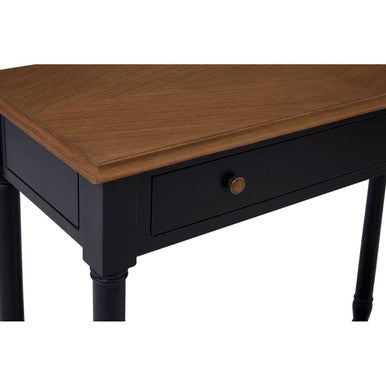 Loire Black and Natural Wood Top 1 Drawer Console Table