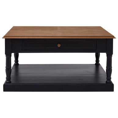 Loire Black and Natural Wooden 1 Drawer Coffee Table