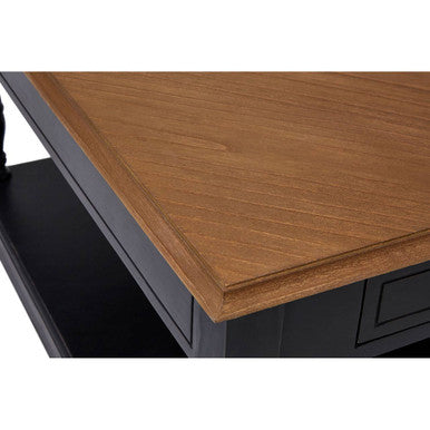 Loire Black and Natural Wooden 1 Drawer Coffee Table