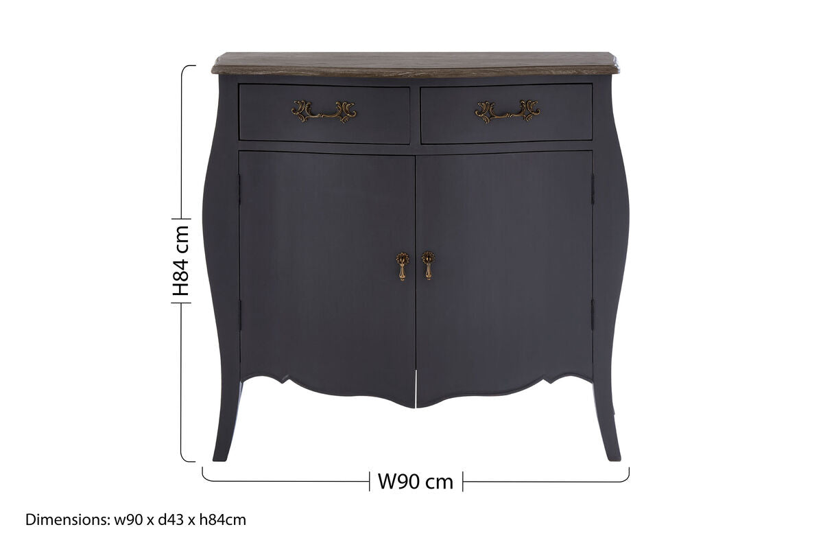 Loire Dark Grey Wooden 2 Door and 2 Drawer Sideboard
