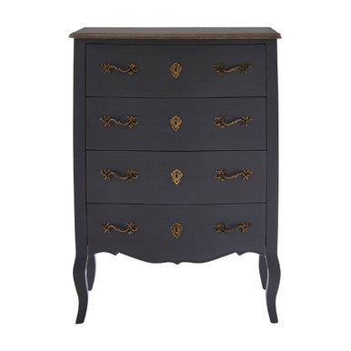 Loire Dark Grey Wooden 4 Drawer Chest