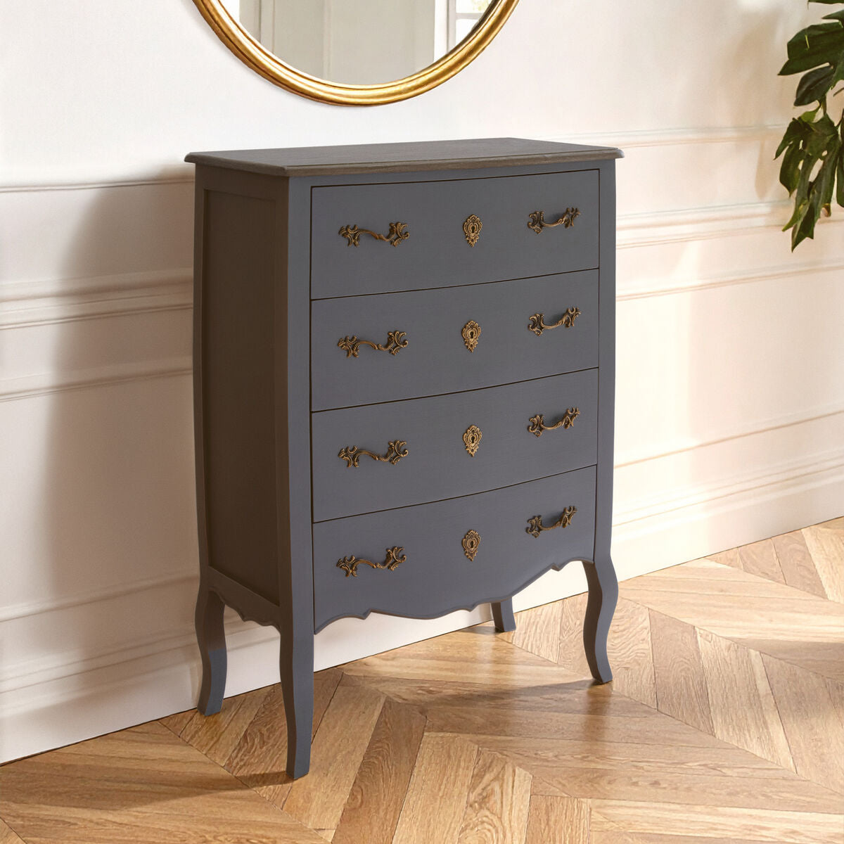 Loire Dark Grey Wooden 4 Drawer Chest