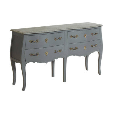 Loire Dark Grey Wooden 4 Drawer Sideboard