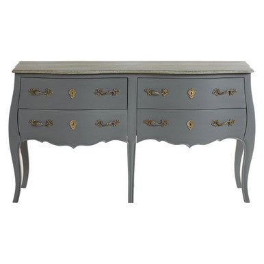 Loire Dark Grey Wooden 4 Drawer Sideboard